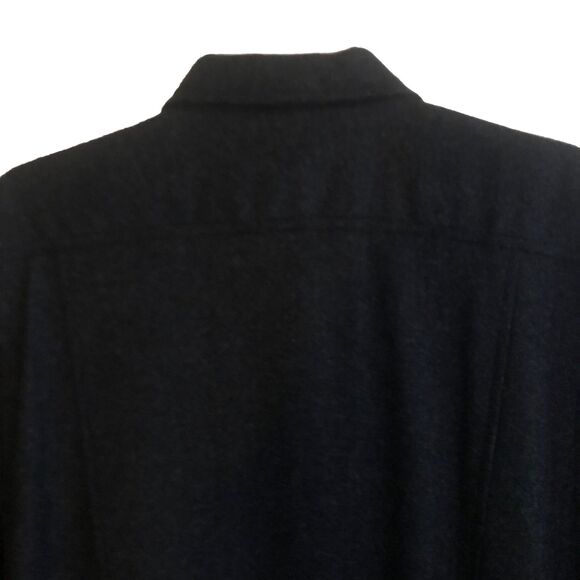VTG JAEGER London Wool Coat Dress Womens 12 Charcoal Dolman Long Sleeve Pockets - Picture 10 of 16